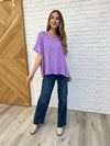 Zenana Basically Flowing Dolman Sleeve Top in B Lavender