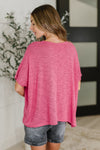 Zenana Basically Flowing Dolman Sleeve Top in Hot Pink