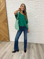 Zenana Basically Flowing Dolman Sleeve Top in Kelly Green