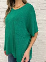 Zenana Basically Flowing Dolman Sleeve Top in Kelly Green