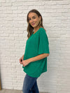 Zenana Basically Flowing Dolman Sleeve Top in Kelly Green