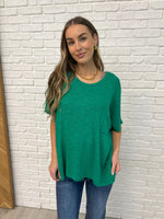 Zenana Basically Flowing Dolman Sleeve Top in Kelly Green