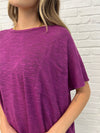 Zenana Basically Flowing Dolman Sleeve Top in Lt Plum