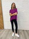 Zenana Basically Flowing Dolman Sleeve Top in Lt Plum