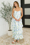 Bloomie Baby Tiered Dress in Ivory/Blue