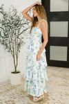 Bloomie Baby Tiered Dress in Ivory/Blue