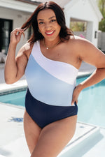 Dominica Color Block Asymmetrical Swimsuit