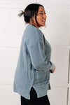 Everything Layer Waffle Knit Open Front Cardigan in Blue Grey