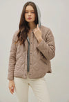 Quilted Jacket with Attachable Contrast Hood