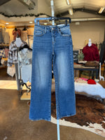 High Waist Straight Leg Medium Wash Denim Pants