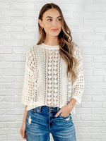 Hallow Laugh Open Knit Top