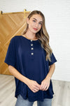 In the Rotation Exposed Seam Tee in Navy