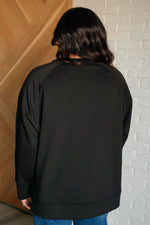 It's The Little Things Relaxed Scuba Pullover in Black