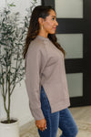 It's The Little Things Relaxed Scuba Pullover in Cocoa