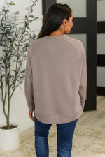 It's The Little Things Relaxed Scuba Pullover in Cocoa