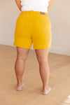 Jenna High Rise Control Top Cuffed Shorts in Yellow