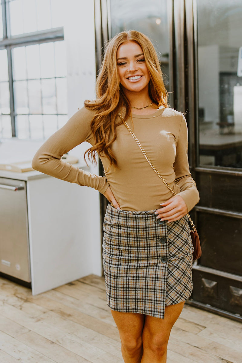 Late To Class Plaid Mini Skort