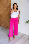 Magic Wide Leg Crop Pants in Hot Pink