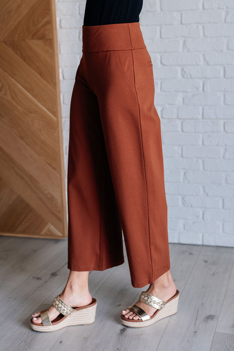 Magic Wide Leg Crop Pants in Rust