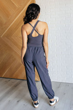 Raising Heart Rate Cutout Jumpsuit in Charcoal