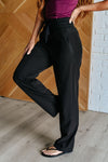 Runner's High Drawstring Joggers in Black