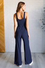 Shavasana Everyday Wide Leg Jumpsuit in Navy