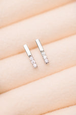 Twin Sparkle Silver Stud Earrings