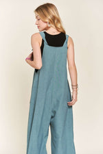 Knotted Wide Strap Wide Leg Overalls