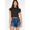 KanCan High Rise Distressed Mom Shorts