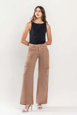 High Rise Utility Cargo Wide Jeans