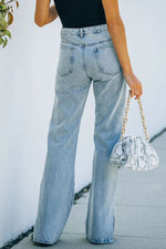 Side Slit Jeans with Pockets