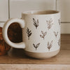 Brown Leaves Stoneware Coffee Mug