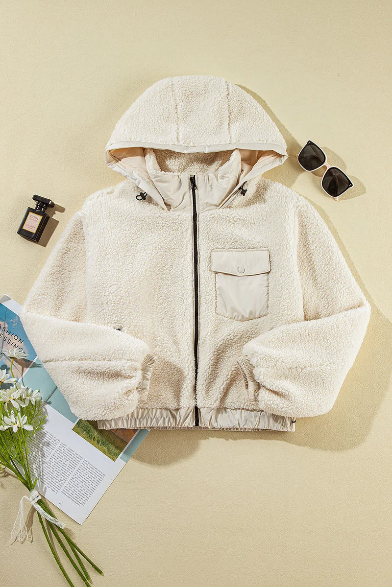 Zip Up Long Sleeve Hooded Jacket