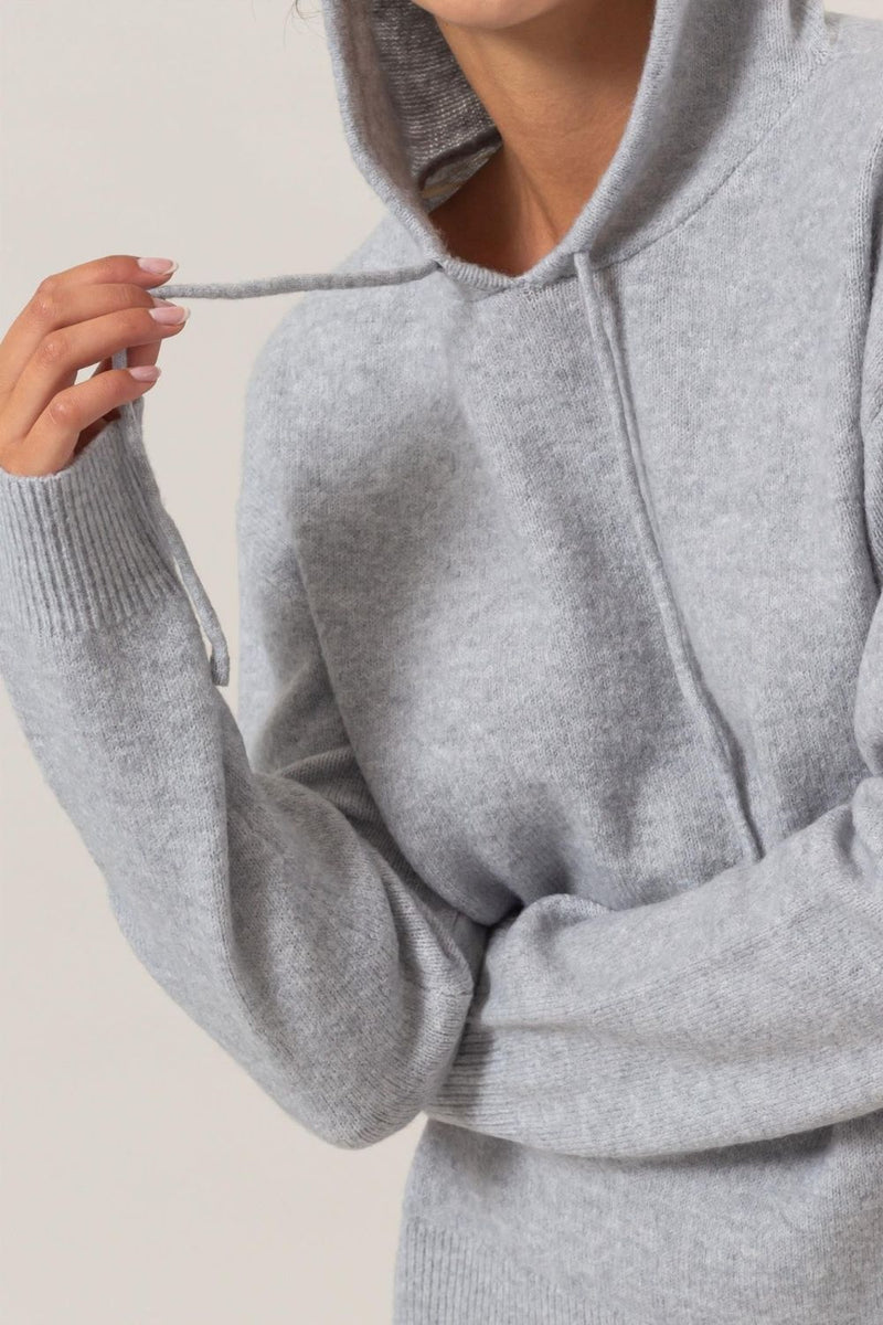 Drawstring Long Sleeve Hooded Sweater