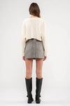Cargo Rough Hem Mini Skirt