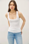 Soft Core-Double Lined Basic Square Neck Tank