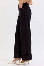 Cello High Rise Wide Leg with Self High Cuffed Hem Jeans