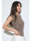 Leopard Round Neck Short Sleeve Knit Bodysuit
