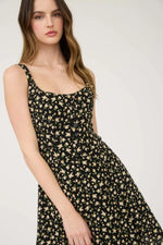 Floral Sleeveless Half Button Down Mini Dress