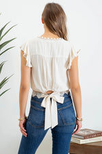 Scallop Lace Trim Crop Top