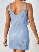 Openwork V-Neck Sleeveless Cover Up Dress