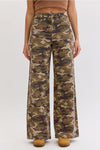 Cello Camo High Rise Wide Leg Jeans