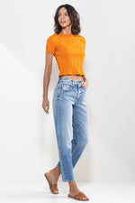 High Rise Straight Jeans in Vintage Light Wash