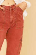 Annie Wear Straight Leg Jeans with Cargo Pockets