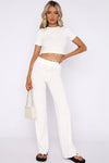 Round Neck Short Sleeve Top and Pants Set