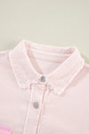 Two-tone Color Exposed Seam Corduroy Shacket