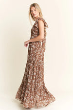 Ruffle Sleeve Tiered Maxi Dress