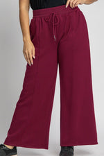 Full Size Drawstring Wide Leg Pants with Pockets