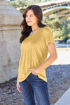 Bamboo Full Size  V-Neck Short Sleeve T-Shirt