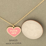 Fuck Off Heart Colored Pendant Necklace